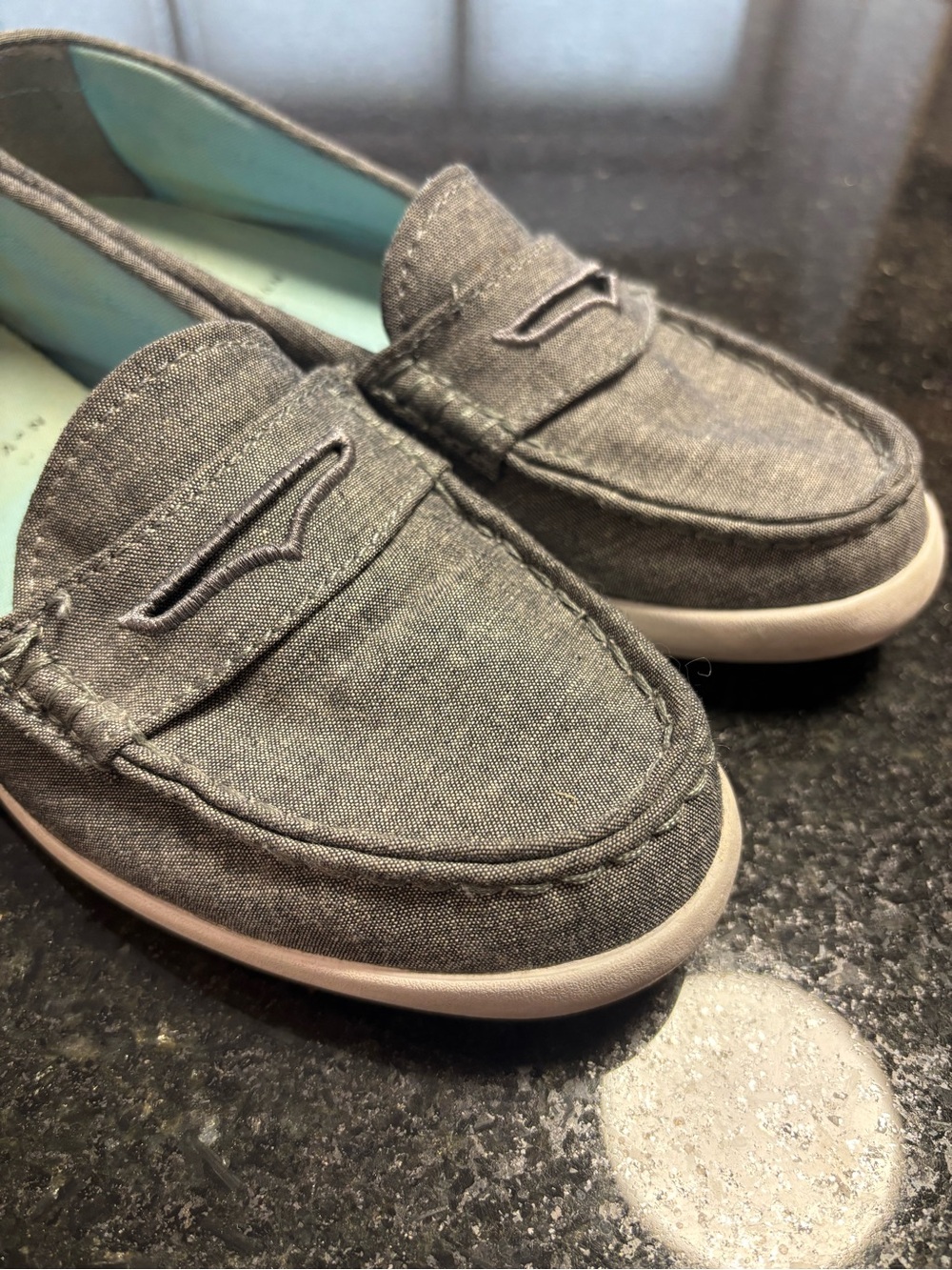 Cole Haan Women’s Gray Canvas Slip-On Loafers